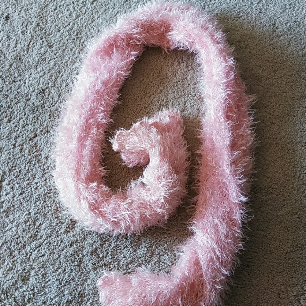 About 6 foot pink hand made scarf